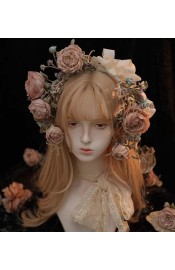 Hoshibako Works Oil Painting Rose Handmade Flower Crown and Brooch Set(Reservation/Full Payment Without Shipping)